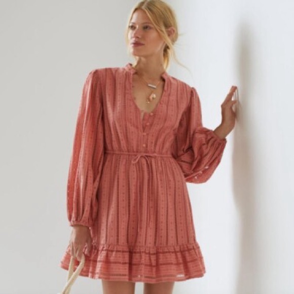 Anthropologie - Forever That Girl Eyelet Mini Dress - Picture 1 of 15